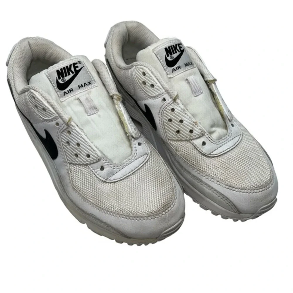 Nike Air Max 90‎ Womens 7.5 White Black Casual Sneakers Athletic Shoes